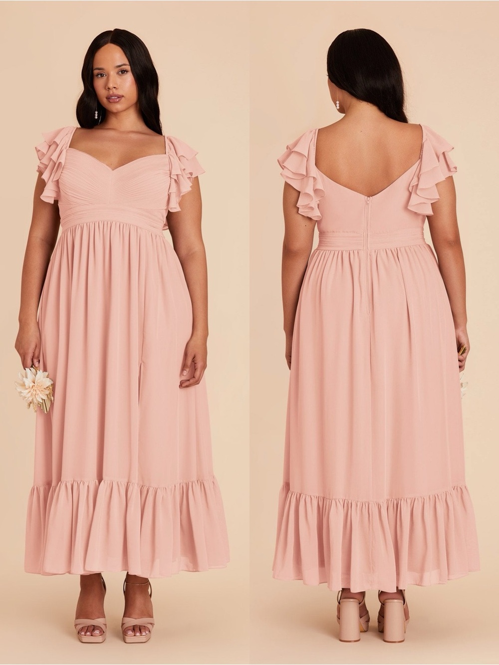 Birdy Grey Michelle Dress Chiffon Blush Pink size XL